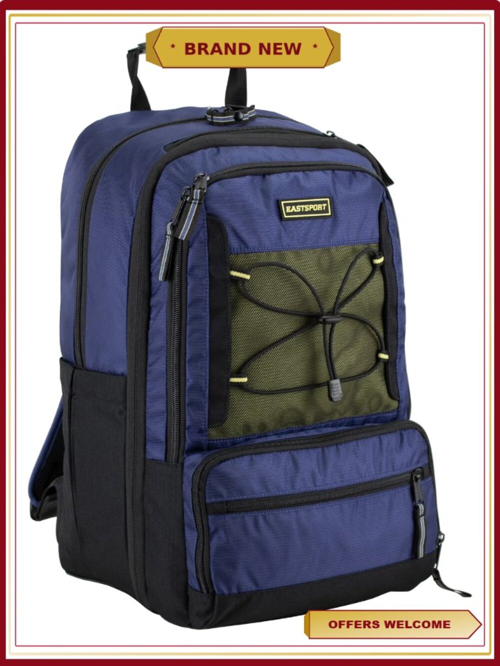Expandable Recycled Backpack with Bungee, Padded Straps, 19 Inch - Picture 3 of 8